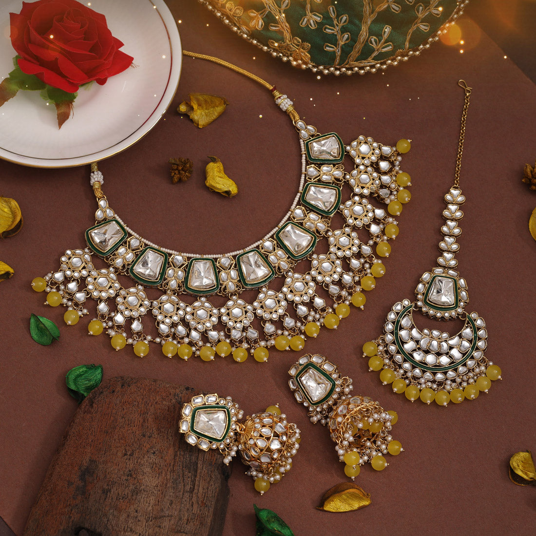 Awadhi Statement Kundan Necklace Set