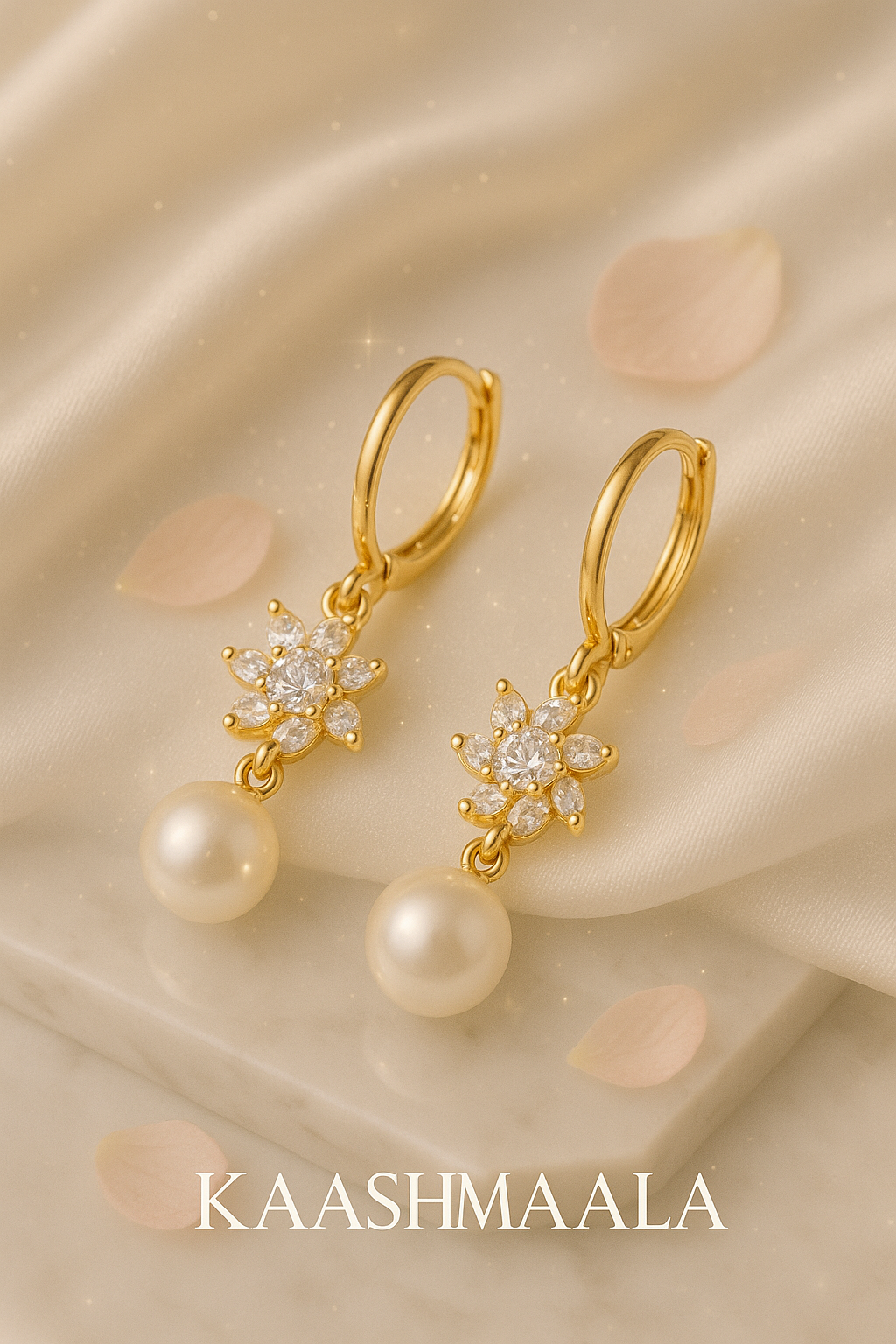 Flower Pearl Anti Tarnish Earrings