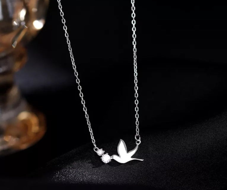 Minimal White Pigeon Stone Neckpiece