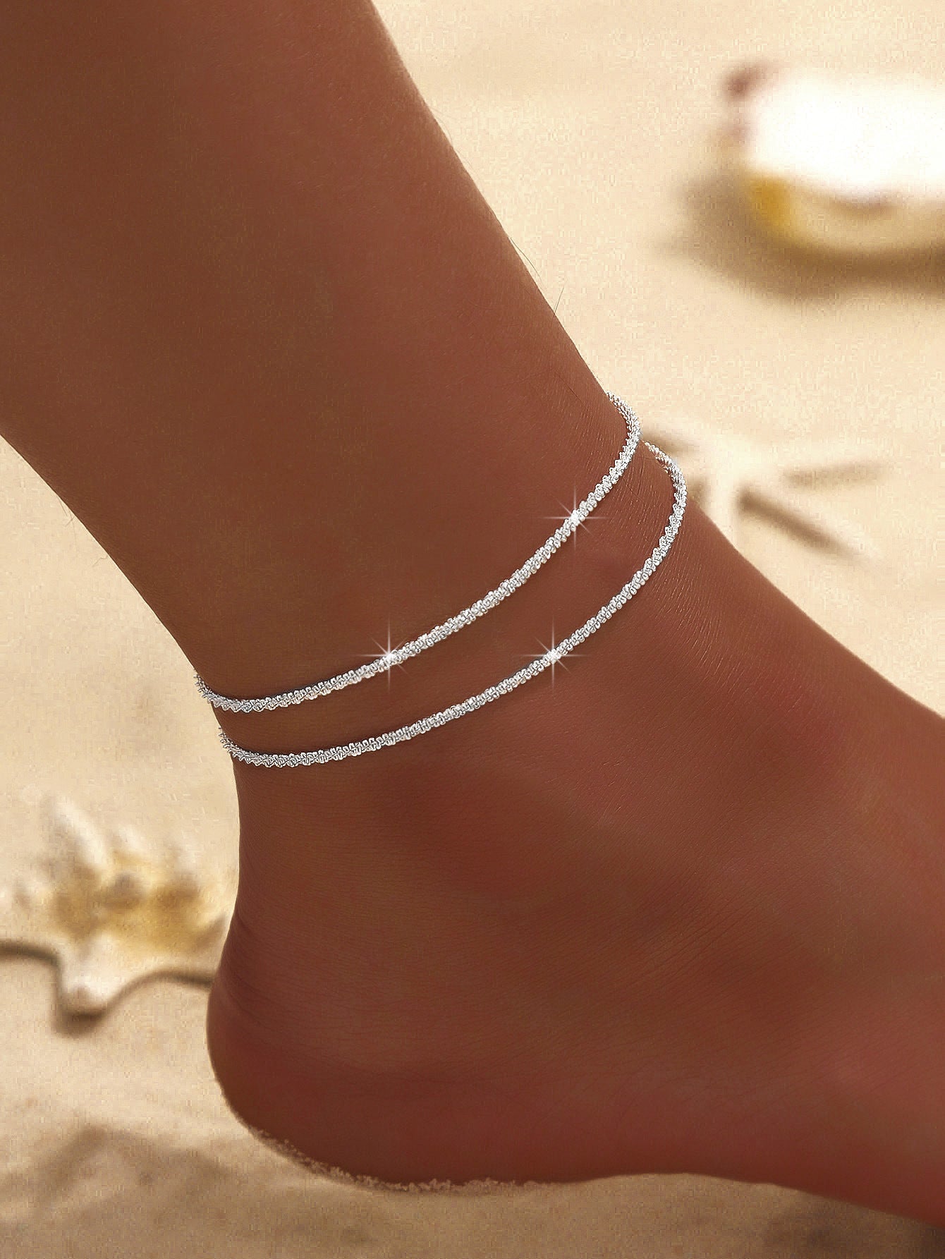 Elsira Crystal Anklets ( S925 Sterling Silver )
