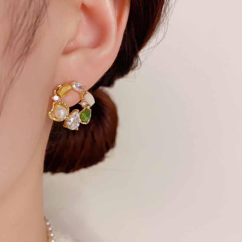 Thick Real Gold Plating Pearl Hoop S925 Earrings