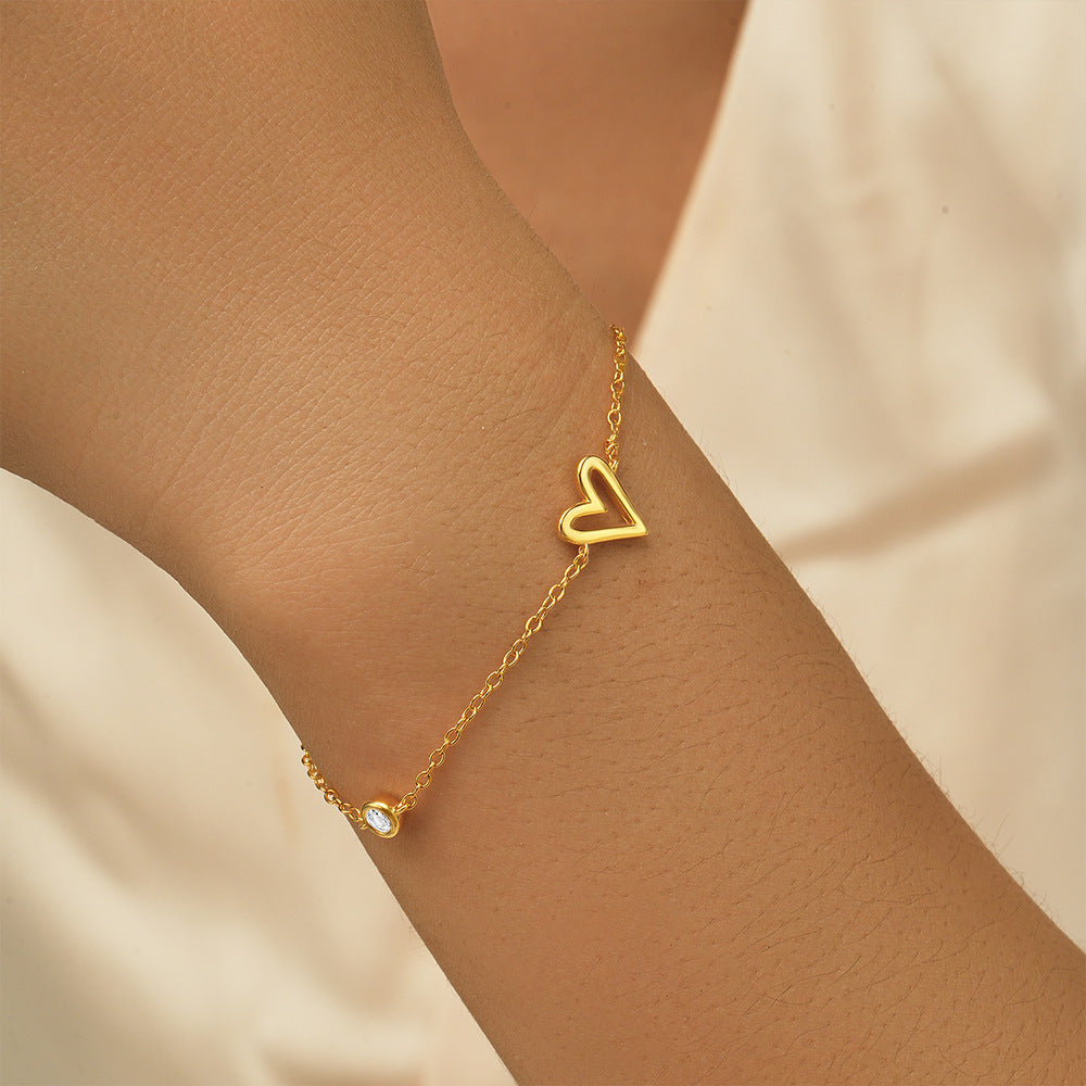 Heart Drops 925 Sterling Silver Bracelet