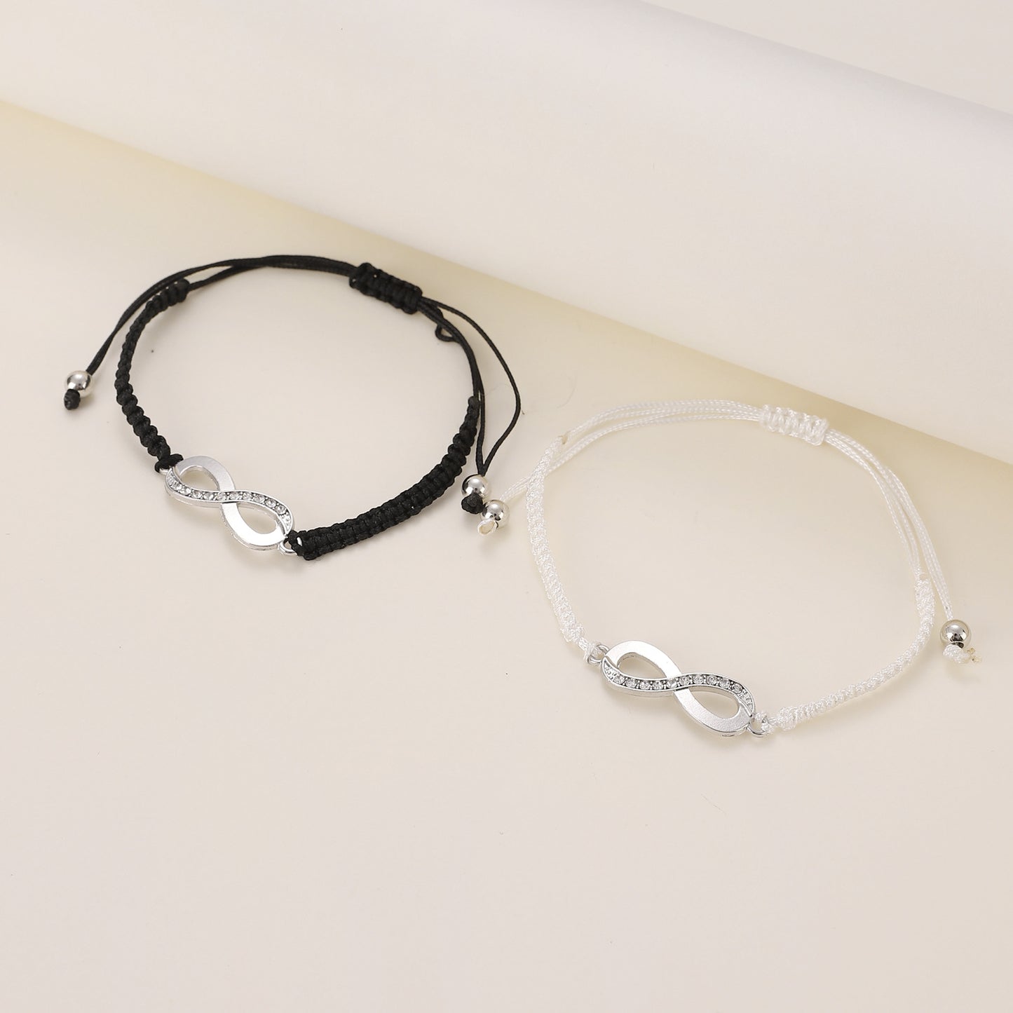 Diamond Braids of Infinity Couple Bracelet
