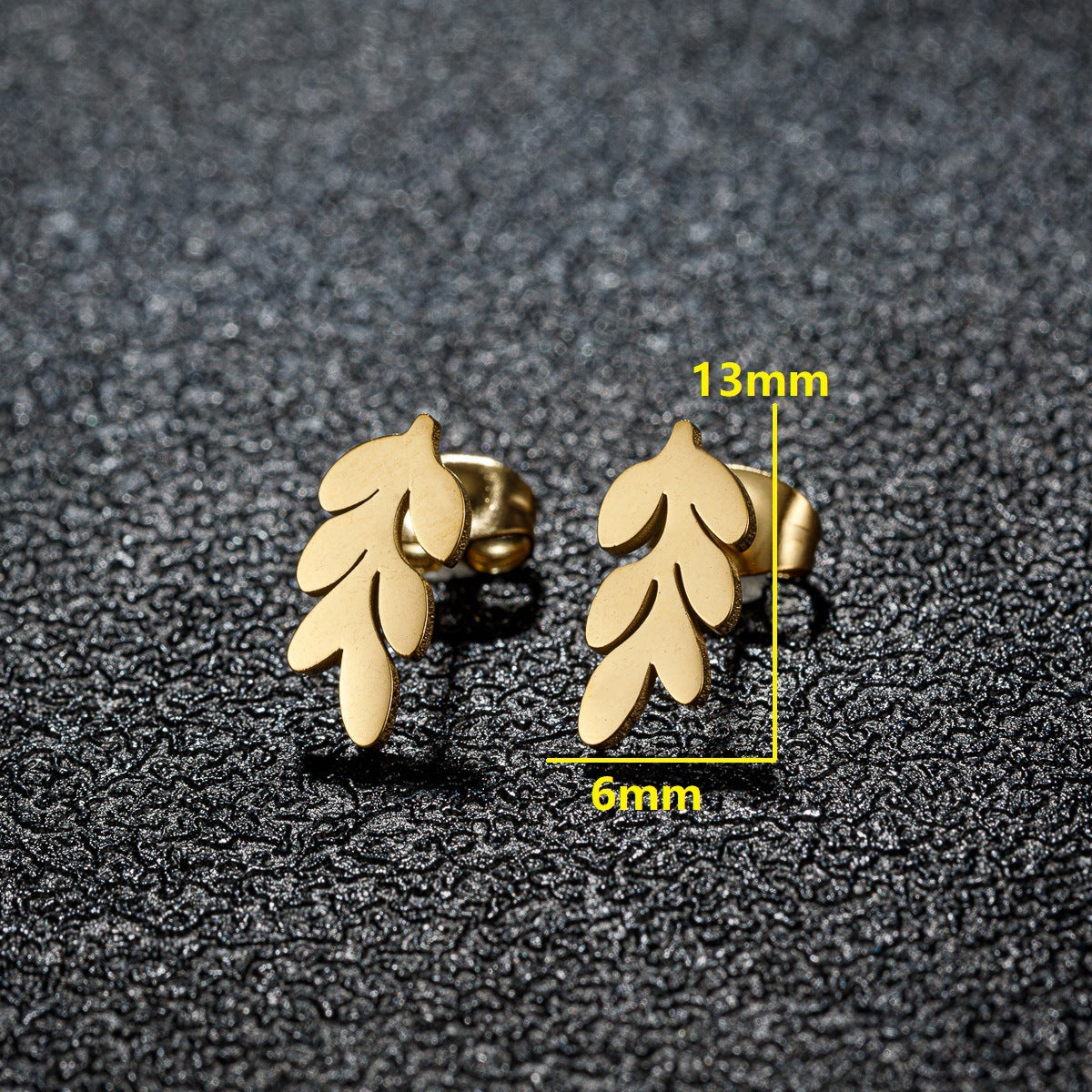 Golden Harvest Leaf Stud Earrings