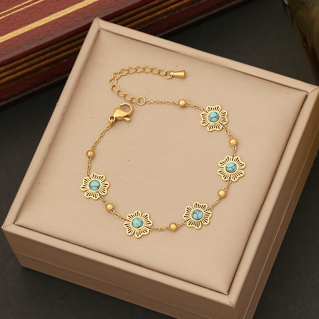 Blue Pine Bracelet Earring & Necklace Set