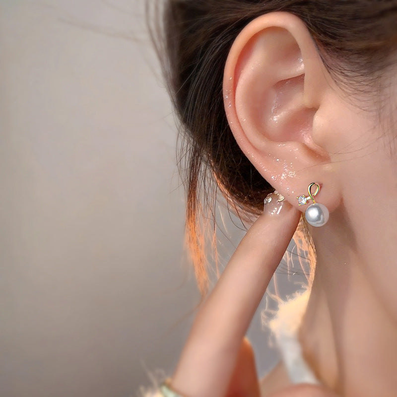 Pearl Twist Diamond S925 Earrings