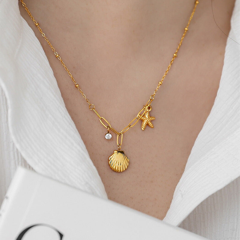Tropical Starfish Shell Ocean Necklace