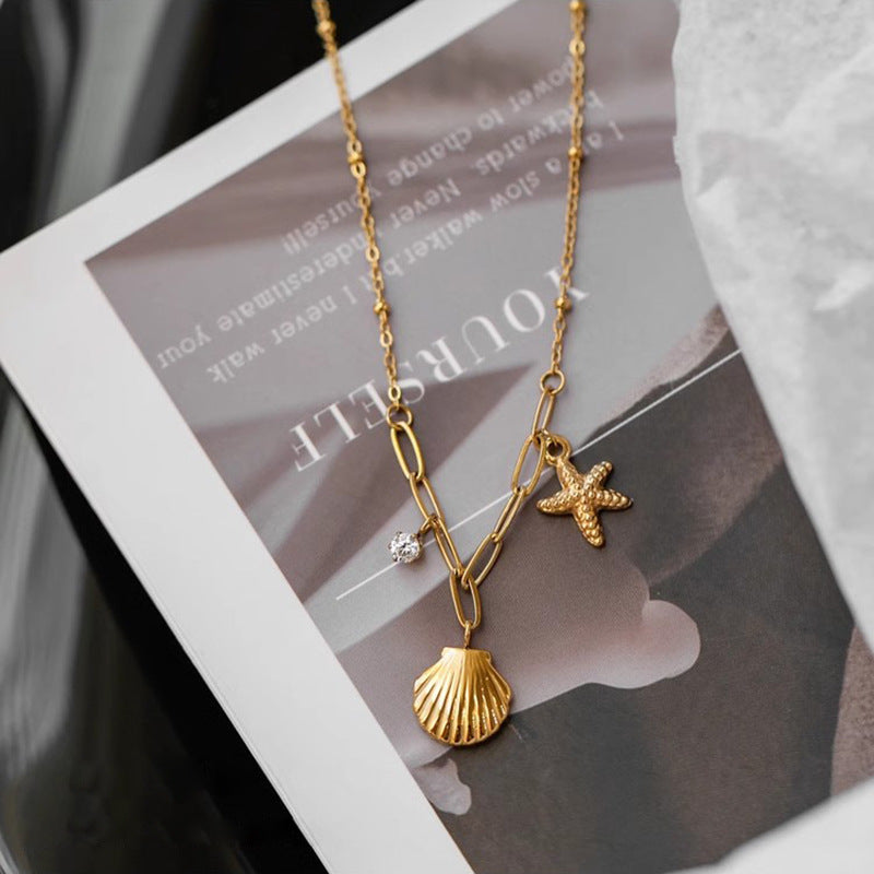 Tropical Starfish Shell Ocean Necklace