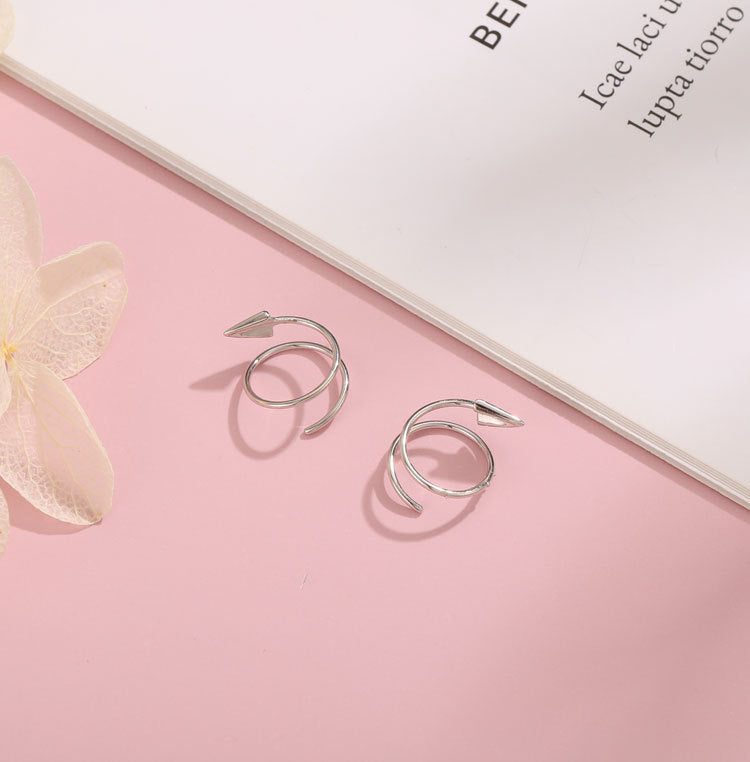 White Gold Silver Paper Plane Earrings