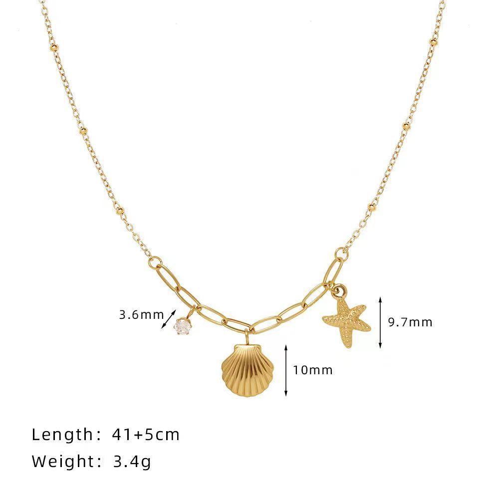 Tropical Starfish Shell Ocean Necklace