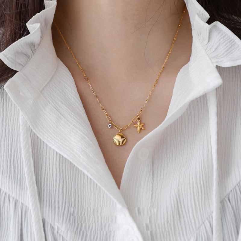 Tropical Starfish Shell Ocean Necklace
