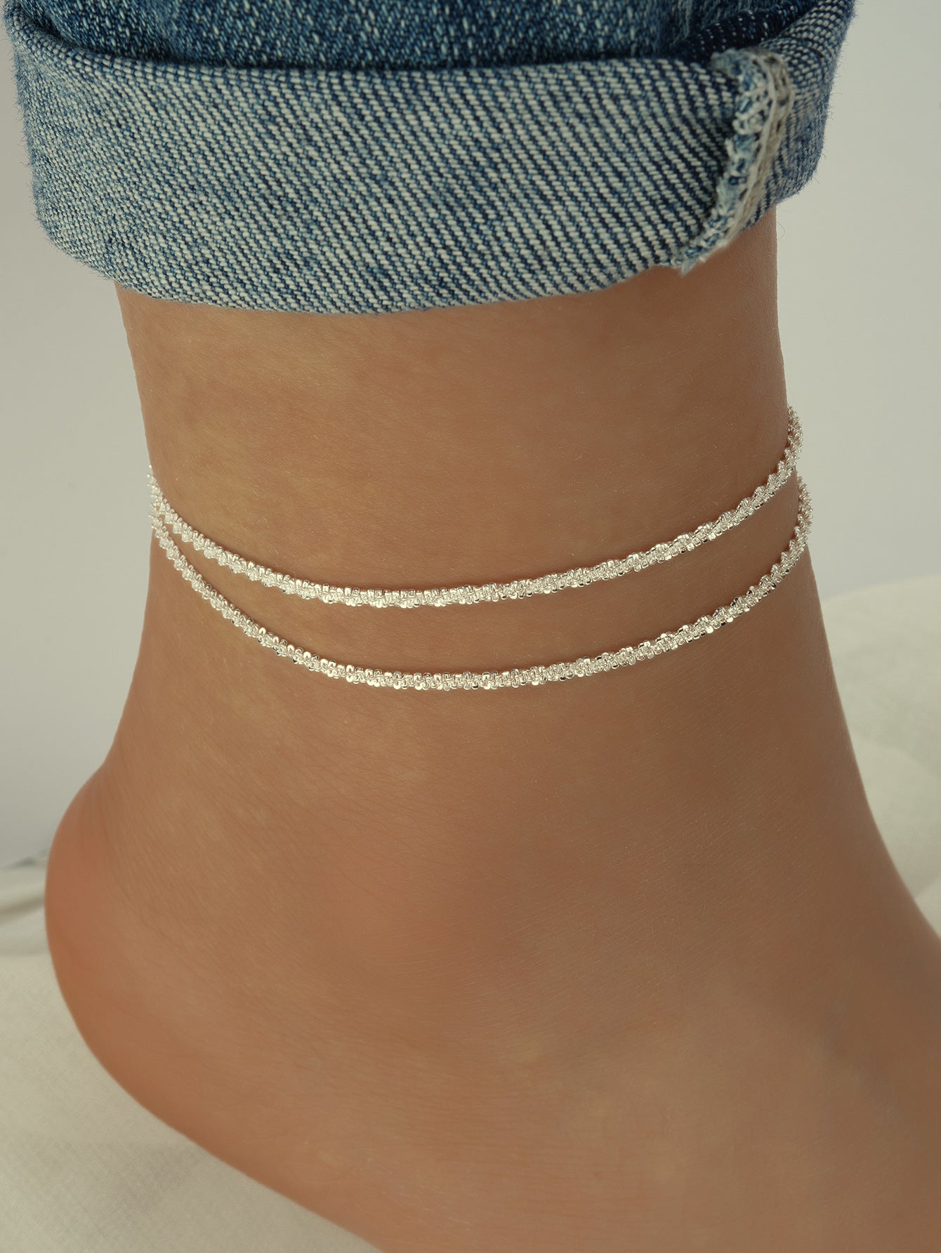 Elsira Crystal Anklets ( S925 Sterling Silver )