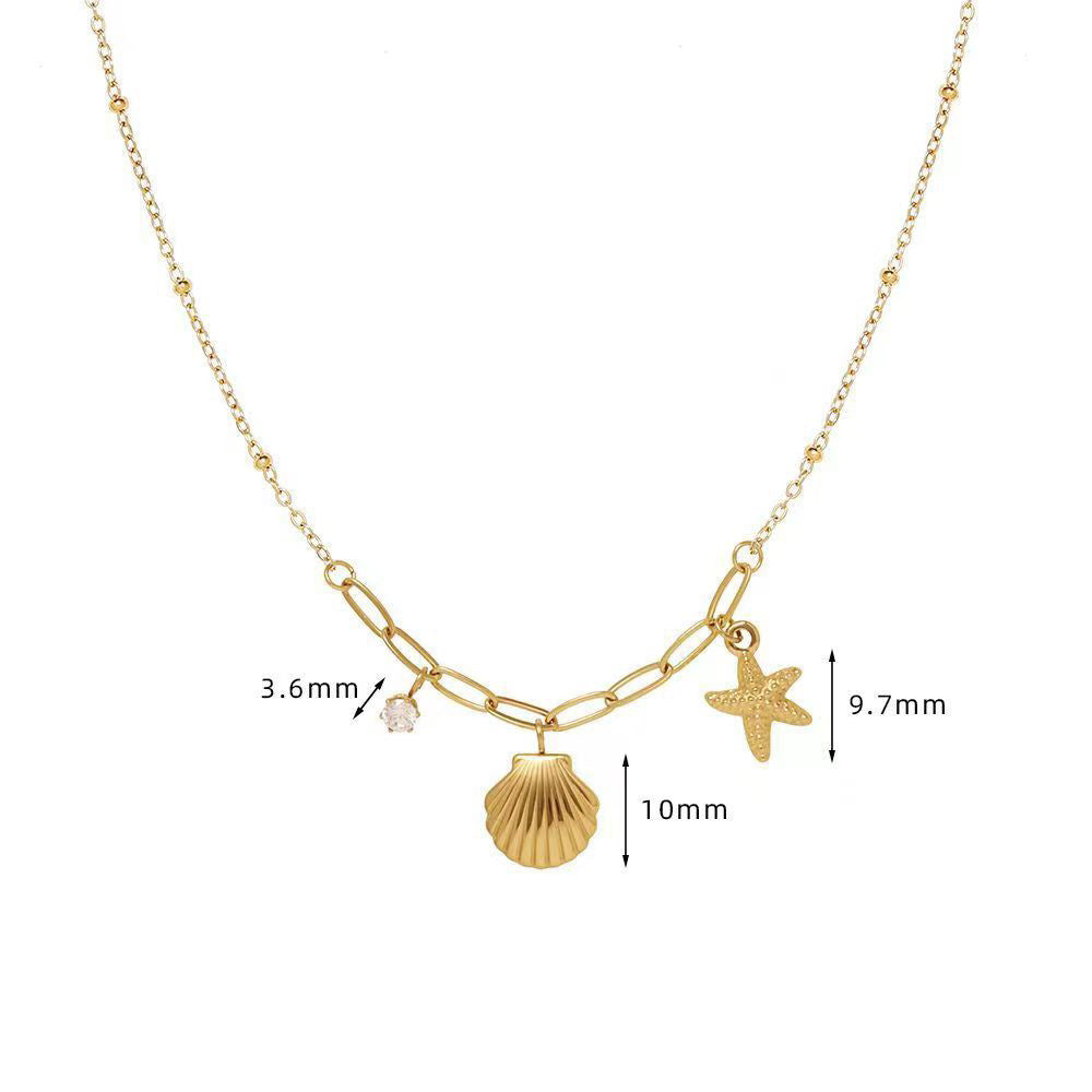 Tropical Starfish Shell Ocean Necklace