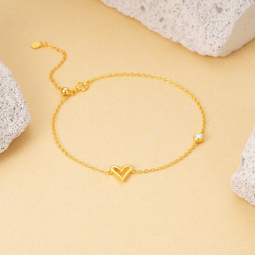 Heart Drops 925 Sterling Silver Bracelet