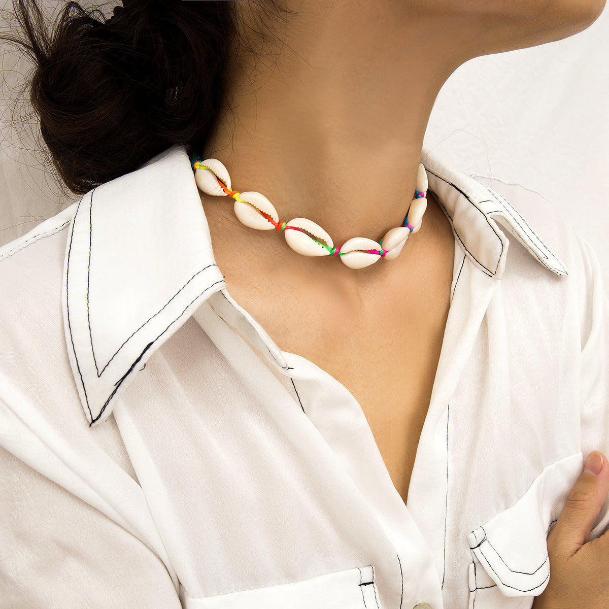 Braided Shell Beach Necklace