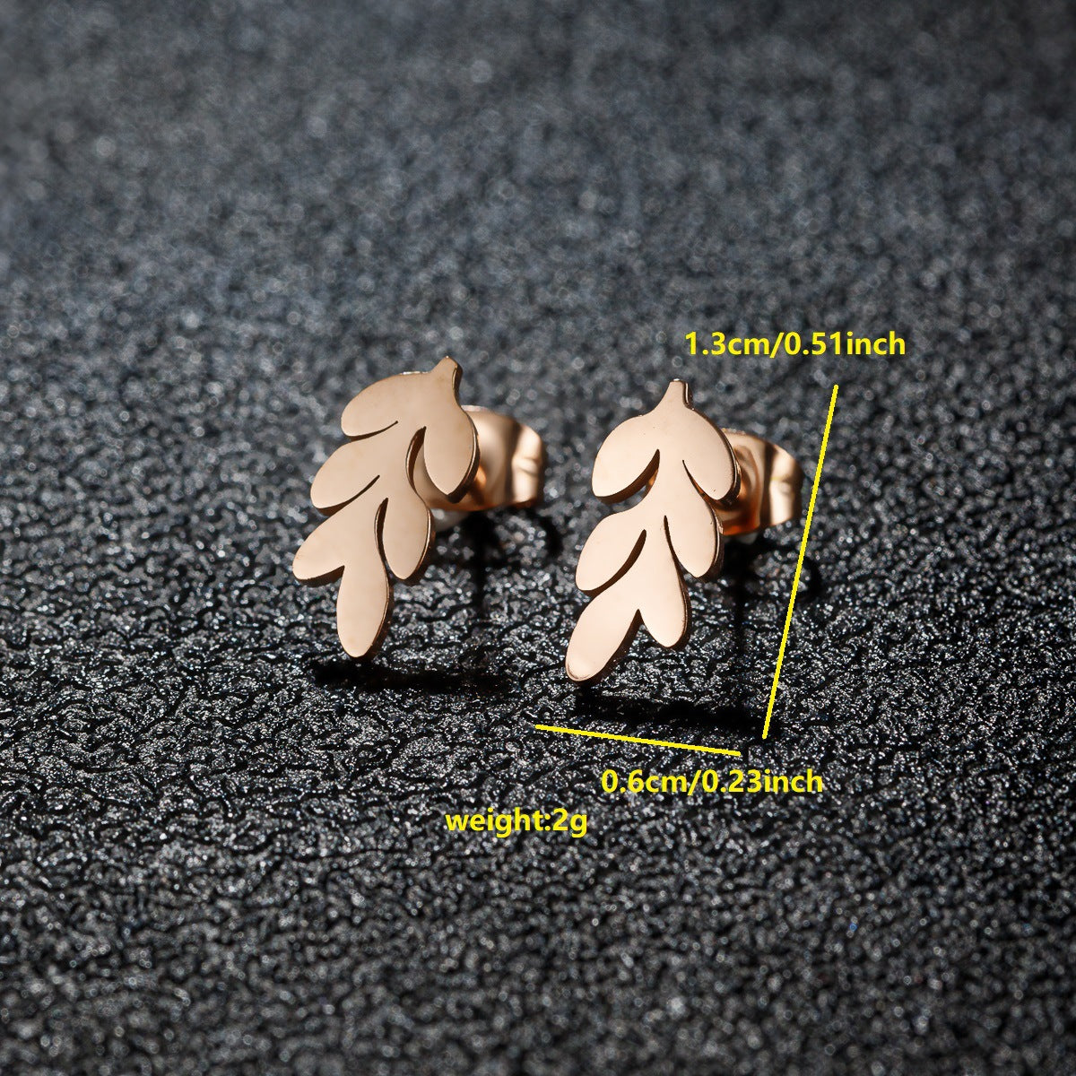 Golden Harvest Leaf Stud Earrings
