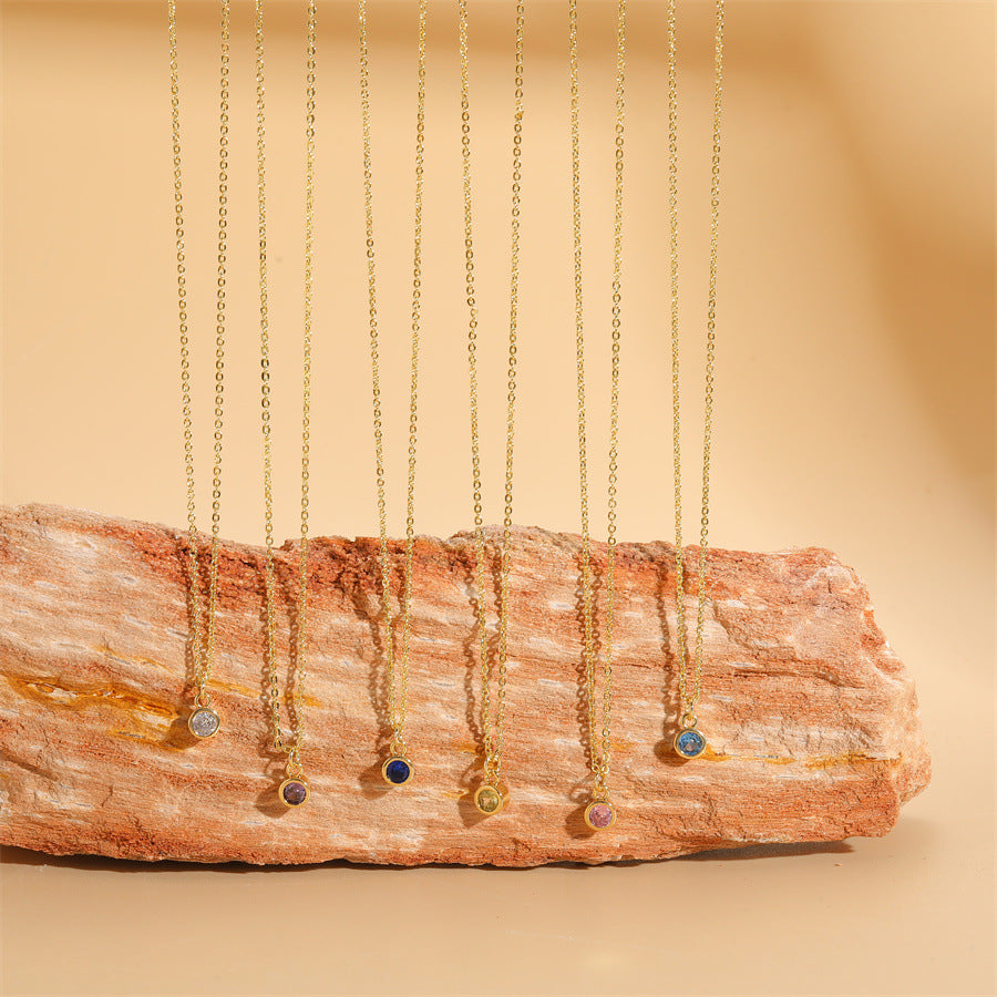 Gold Plated Copper Round Diamond Pendant