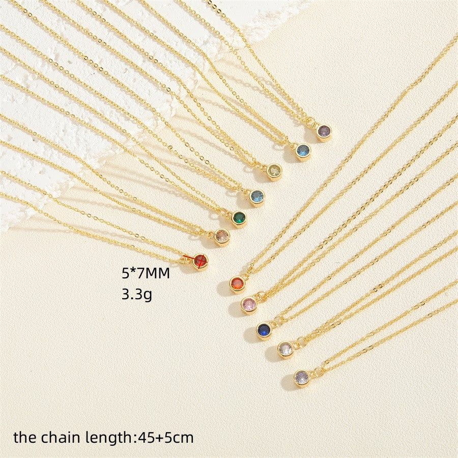 Gold Plated Copper Round Diamond Pendant