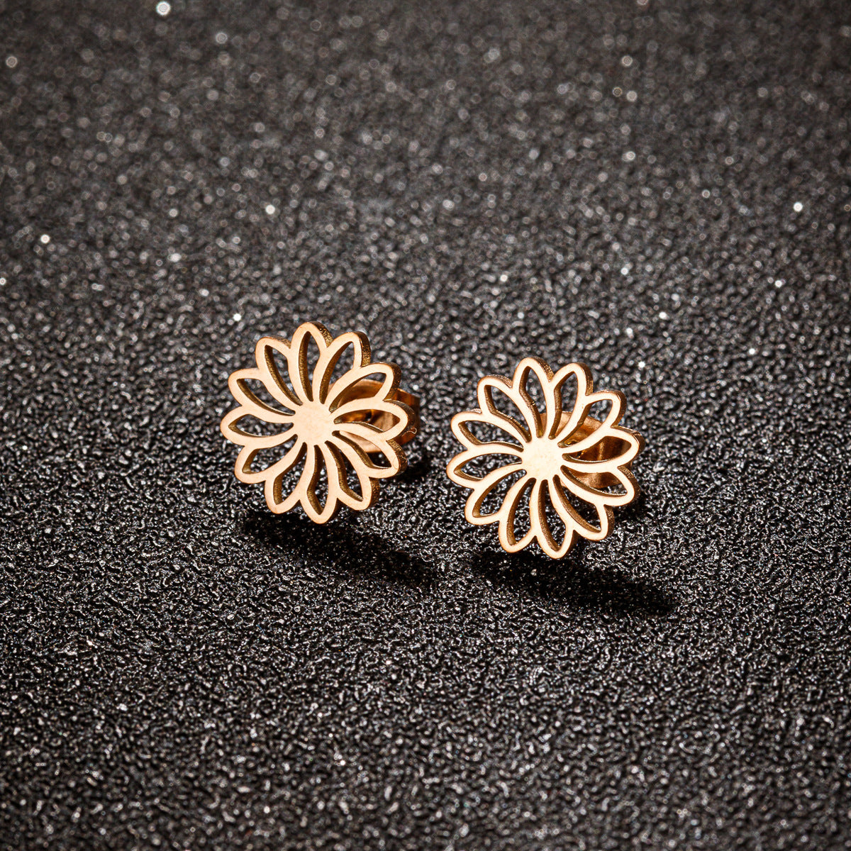 Sunflower Luster Stud Earrings