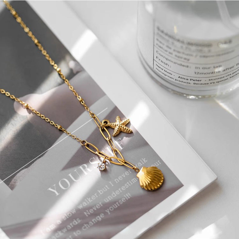 Tropical Starfish Shell Ocean Necklace