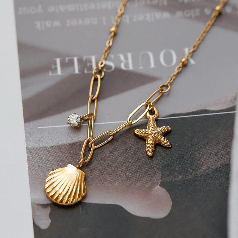 Tropical Starfish Shell Ocean Necklace