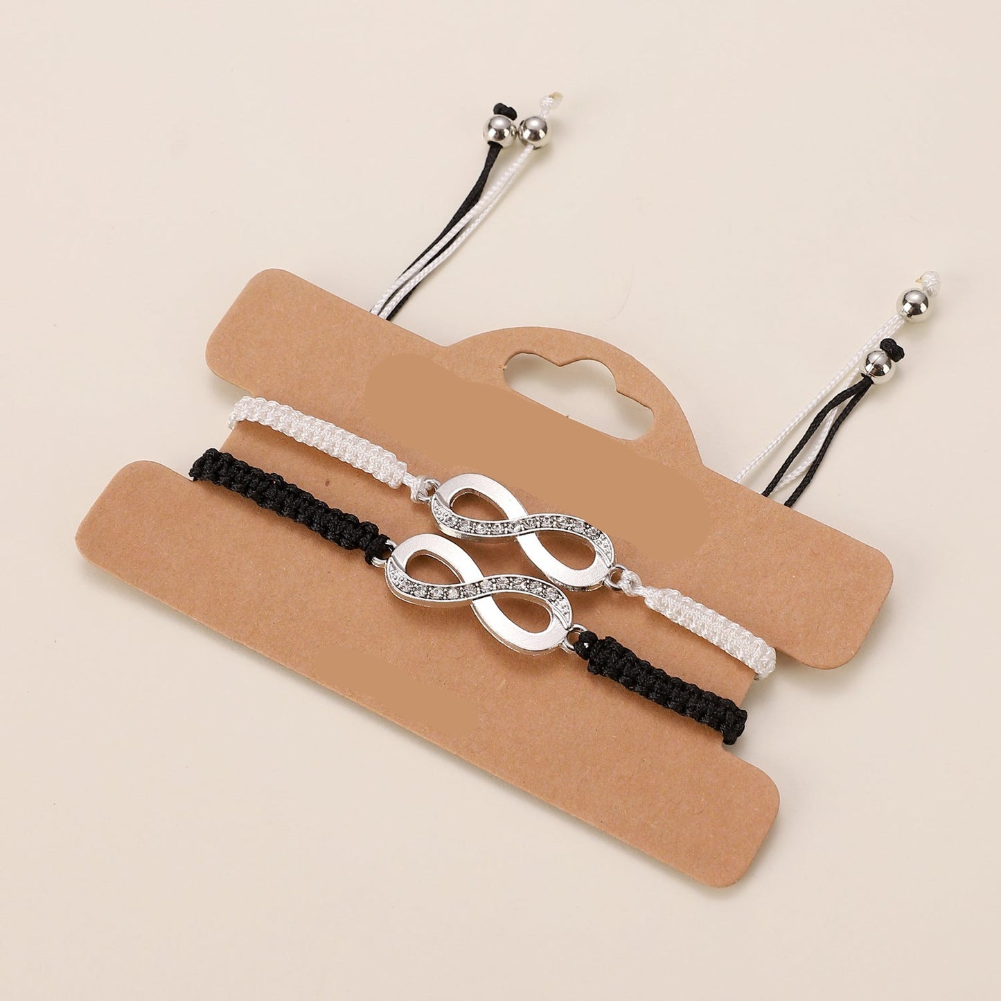Diamond Braids of Infinity Couple Bracelet