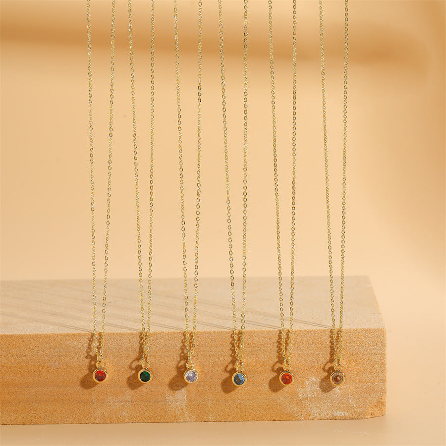 Gold Plated Copper Round Diamond Pendant