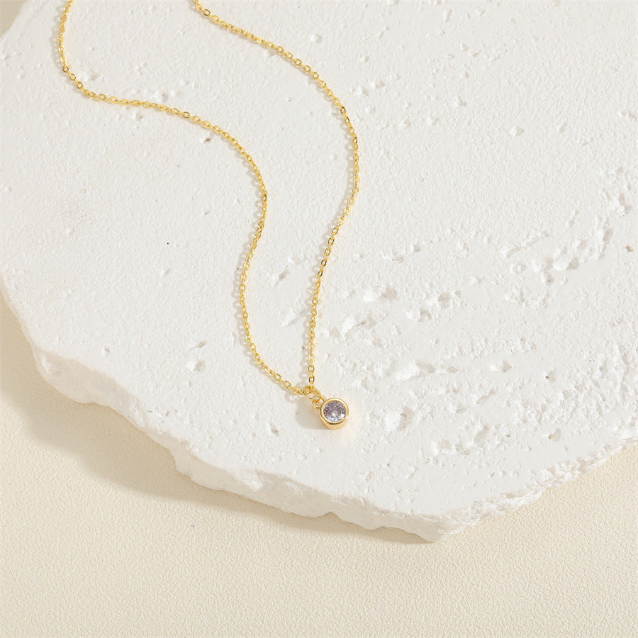 Gold Plated Copper Round Diamond Pendant