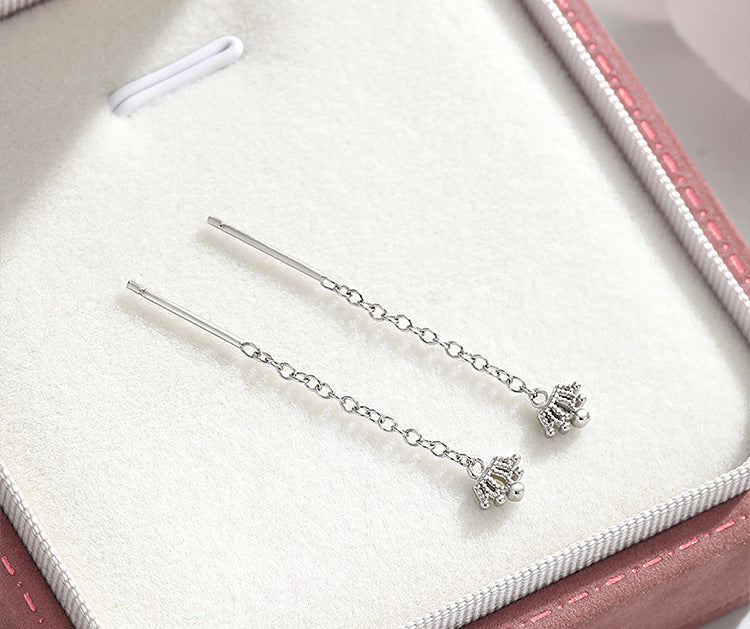 Platinum Crown 925 Sterling Silver Earrings