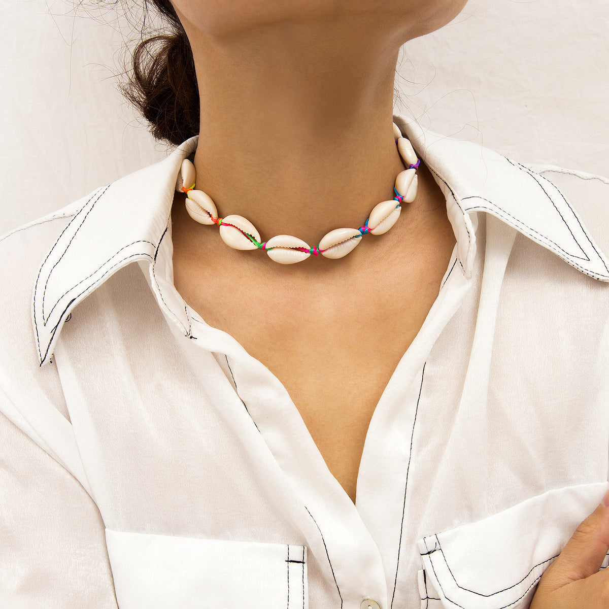 Braided Shell Beach Necklace