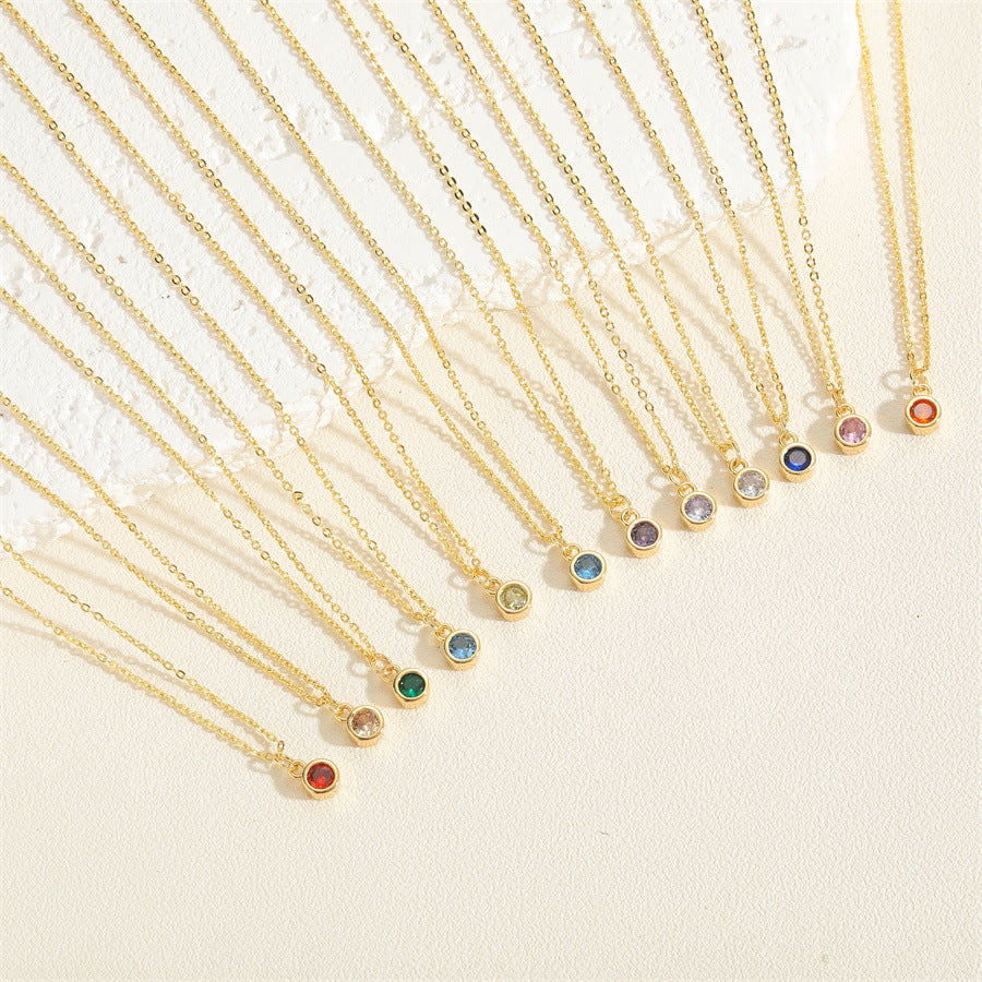 Gold Plated Copper Round Diamond Pendant