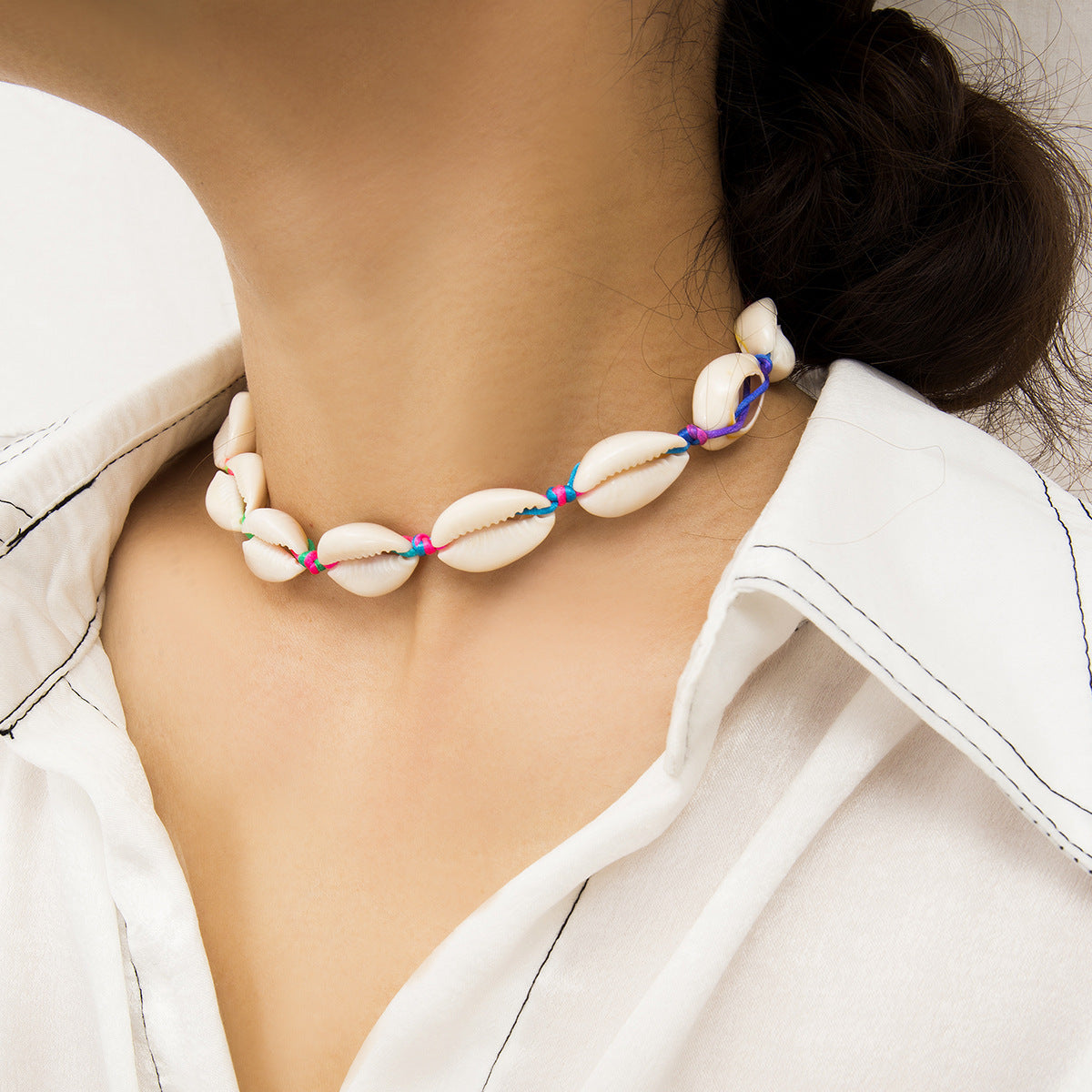 Braided Shell Beach Necklace