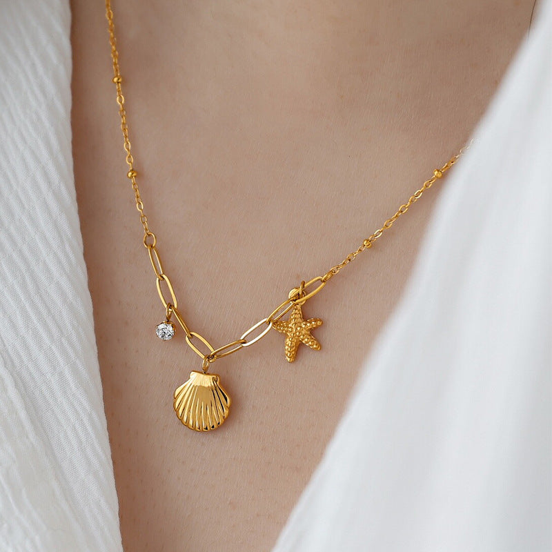 Tropical Starfish Shell Ocean Necklace