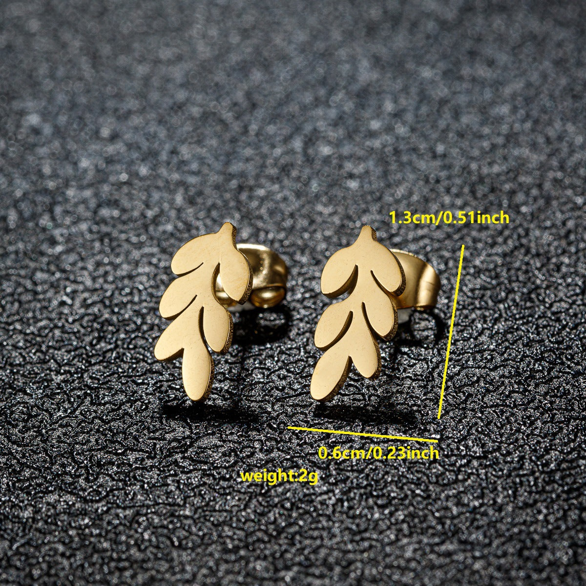Golden Harvest Leaf Stud Earrings