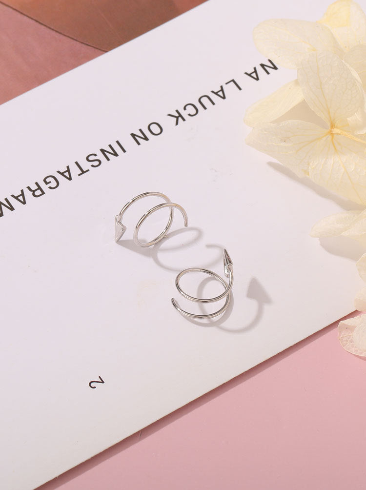 White Gold Silver Paper Plane Earrings