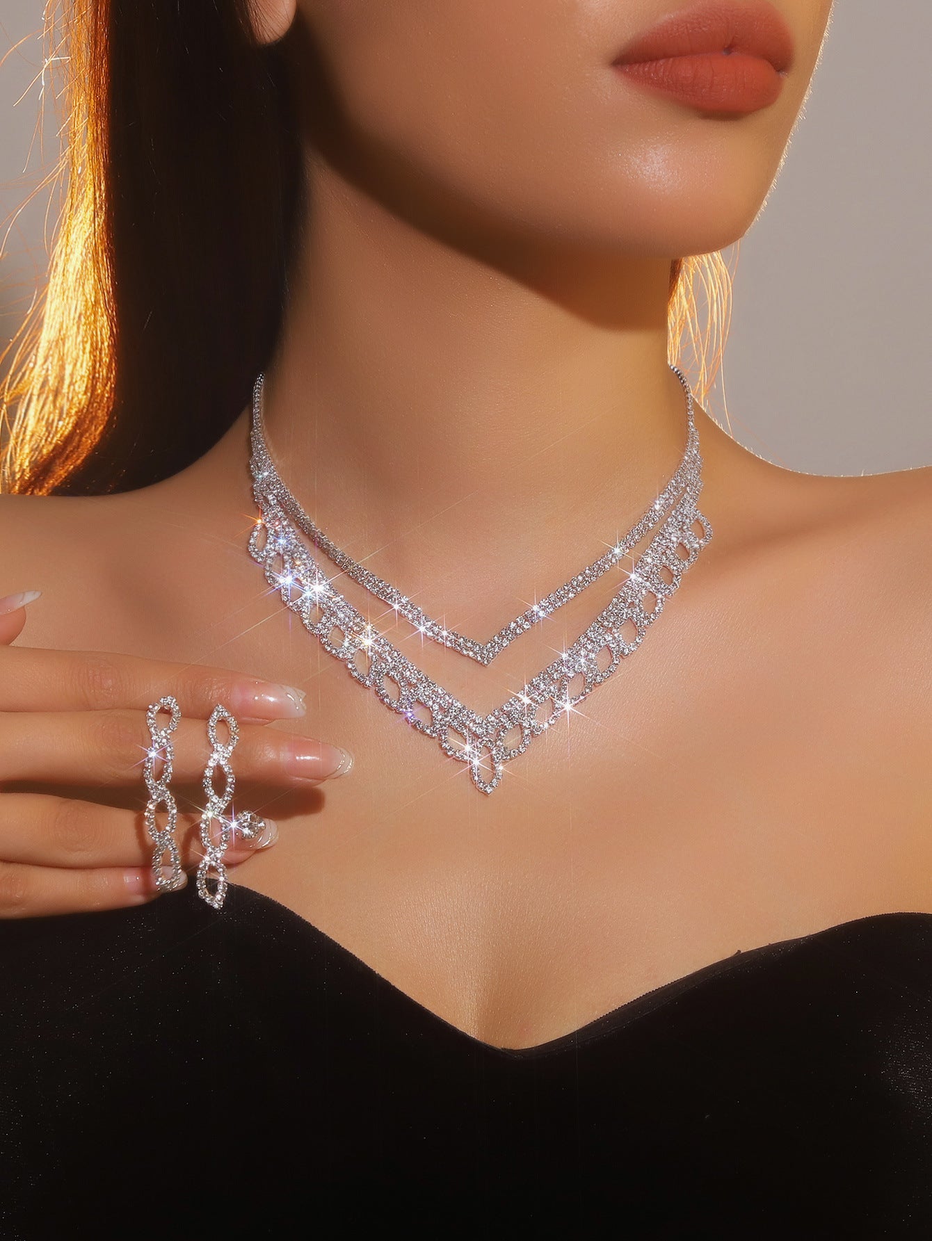 Fleur Diamond AD Necklace Set
