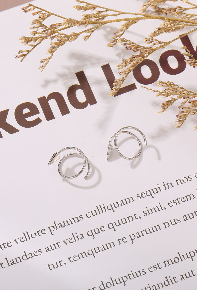 White Gold Silver Paper Plane Earrings