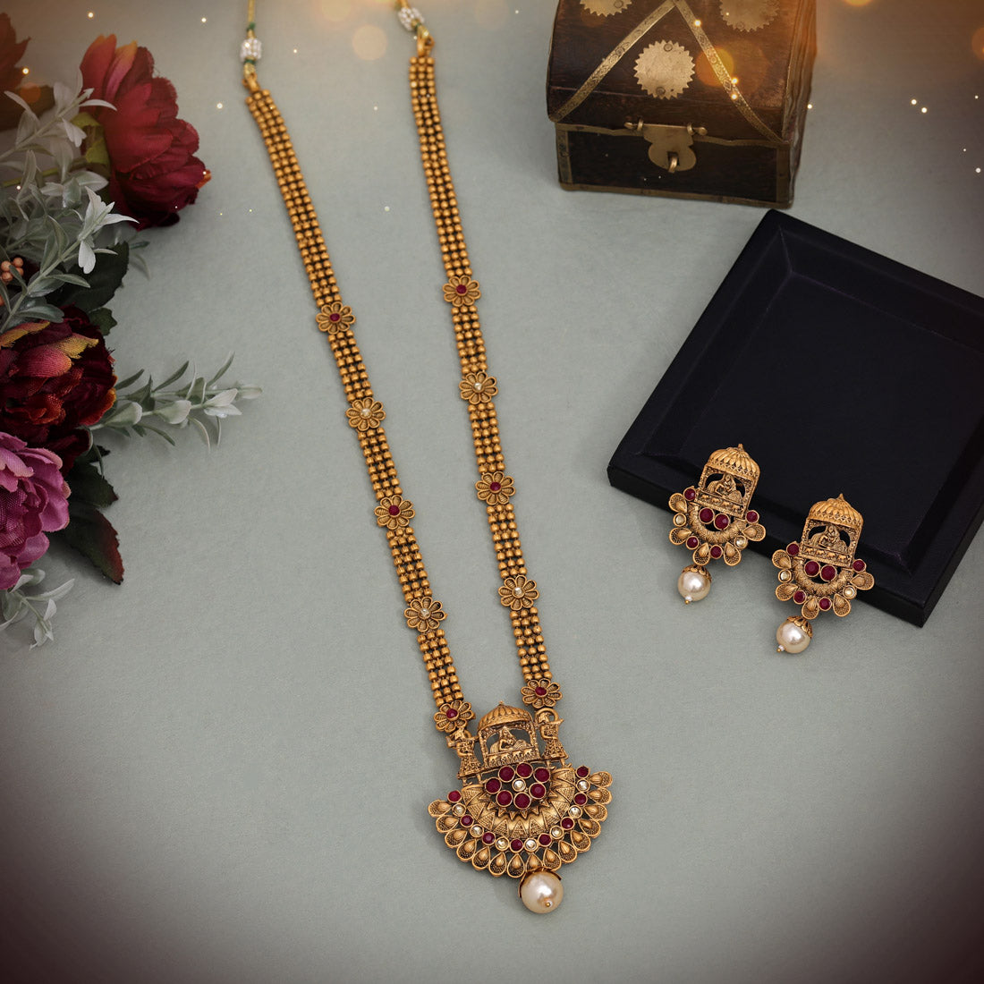 Nayika Doli Temple Rajwadi Necklace Set