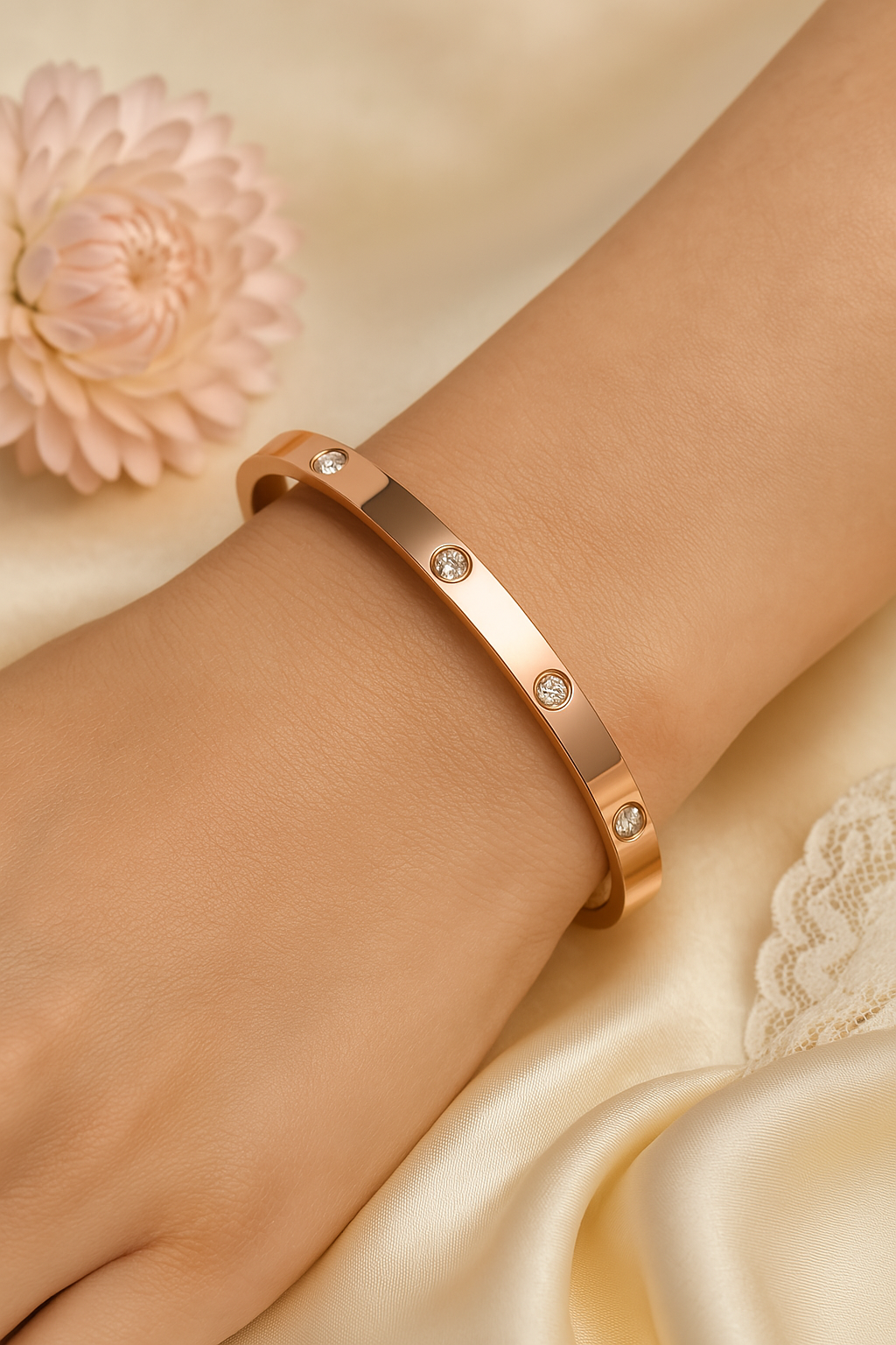 Diamonds 18K Anti-Tarnish Bangle Kada Bracelet