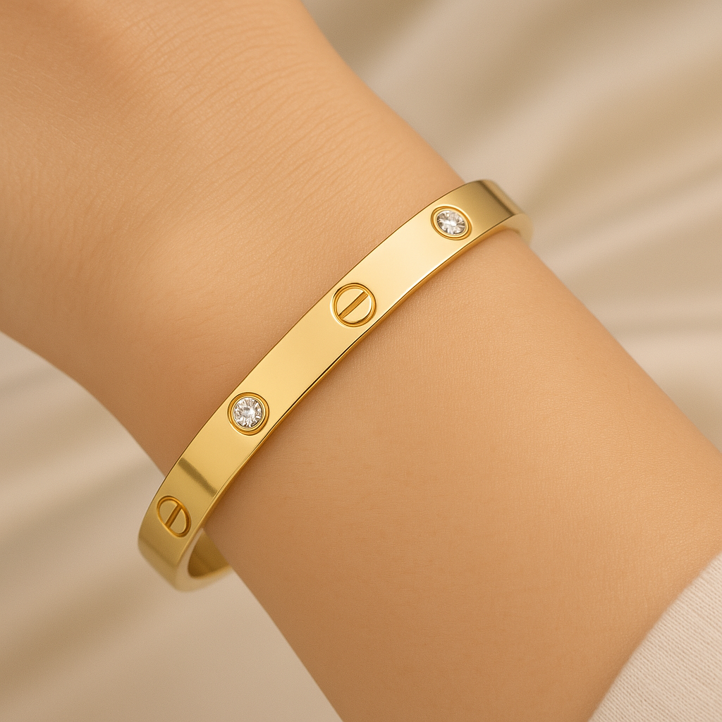 Crystal AD 18K Anti-Tarnish Bangle Kada Bracelet