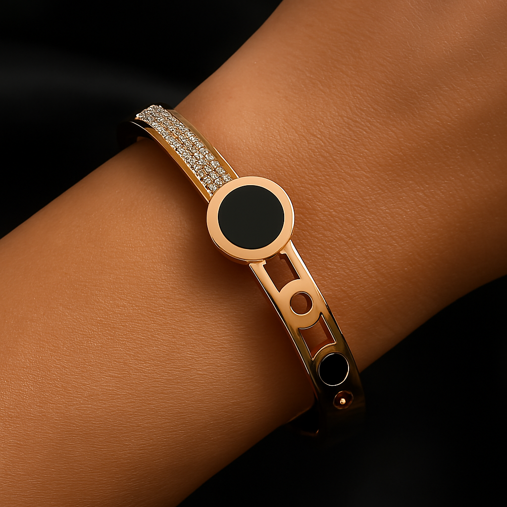 Black Timeless 18K Anti-Tarnish Bangle Kada Bracelet