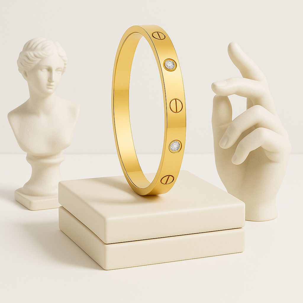 Luxury Anti Tarnish Screw Bracelet with Diamond Detailing