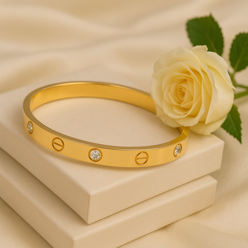 Crystal AD 18K Anti-Tarnish Bangle Kada Bracelet