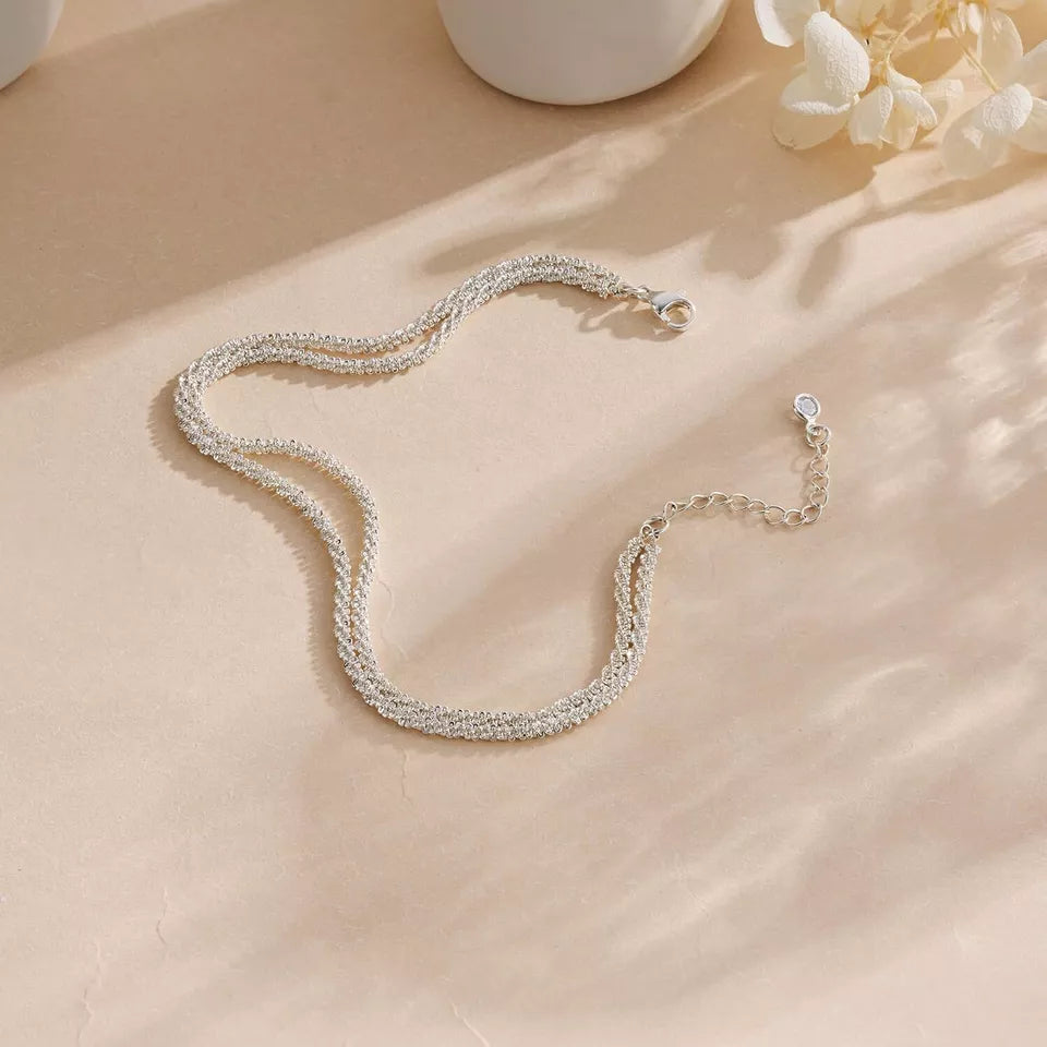 Elsira Crystal Anklets ( S925 Sterling Silver )