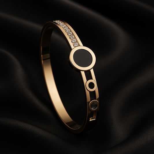 Black Timeless 18K Anti-Tarnish Bangle Kada Bracelet