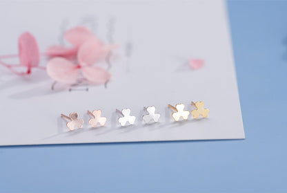 Clover Kisses Stud Earrings ( S925 Sterling Silver )