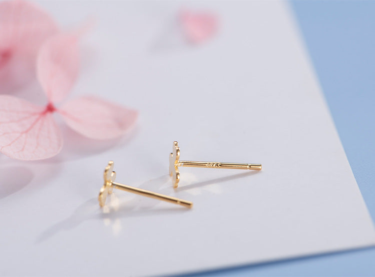 Clover Kisses Stud Earrings ( S925 Sterling Silver )