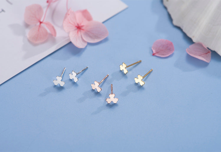 Clover Kisses Stud Earrings ( S925 Sterling Silver )
