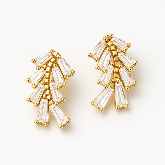 Low Leaf Embellished Earrings