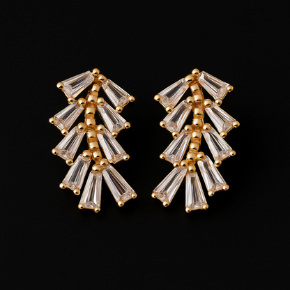 Low Leaf Embellished Earrings